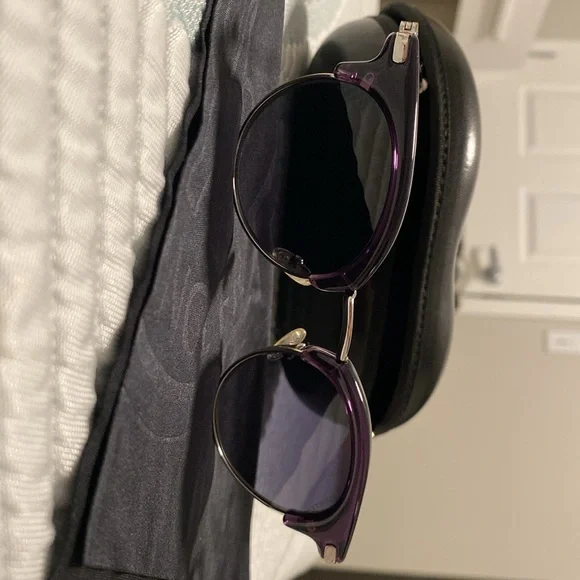 Moncler Unisex Purple Metal Round Sunglasses - Picture 4 of 5